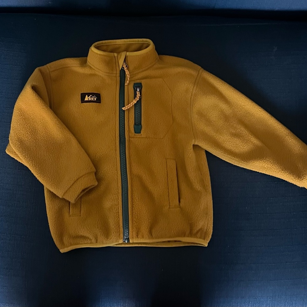 REI Kids Mustard Yellow Fleece Jacket